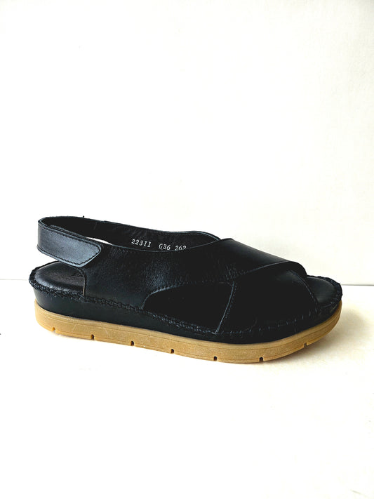 PACIFIC SANDAL - BLACK LEATHER